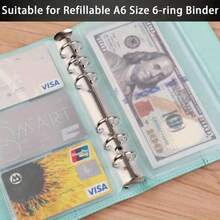 A6 Plastic Wallet Envelope With Elastic Strap - Sturdy, Reusable Cash Storage For Gifts, Small Businesses, Workplaces And Educational Institutions, Office Supplies, Minimalist Style,  Closure, School Supplies - 6件 - 查看 8