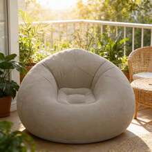 99*58厘米豆袋椅，充气露营椅，充气懒人沙发，充气椅，可折叠便携充气椅，适用于客厅、卧室、阅览室、旅行等场合