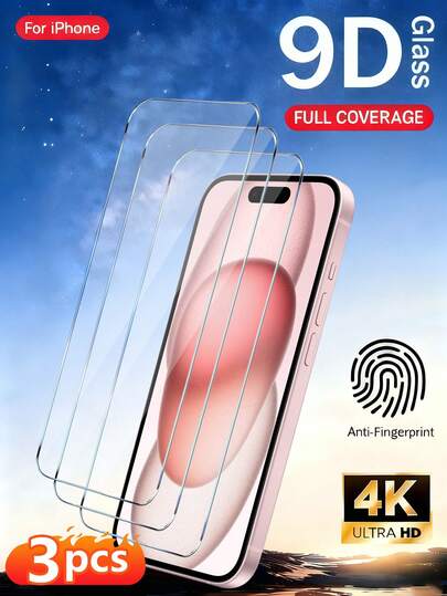 3 Packs 9H Hardness Tempered Glass For IPhone 17/17 Pro/17 Pro Max/17 Air 16 15 14 Plus 13 12 Mini 11 Pro Max X, XR, XS Max. Screen Protector.