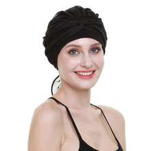 Headwear Turbans For Women Long Hair Head Scarf Headwraps Cancer Hat - TallanicaPureBlack - Ver 7