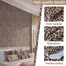 1 Rolle Leoparden-Muster Tapete, leicht abzureißen und aufzukleben, wasserfest, abnehmbar, selbstklebend aus PVC-Material, geeignet für Schlafzimmer, Küche, Badezimmer, Schrank, Waschtisch usw. Dekoration, einfach anzubringen und zu entfernen, braun-gelber Heimdekoration Aufkleber. Küchen Aufkleber - Braun - Übersicht 6