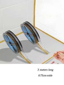 1 Roll 3 Meters Multi-Purpose Self-Adhesive Caulk Strip, Decorative Trim For Makeup Mirror/Glass Frame, Edging Strip, Available In Black/Colorful Gold/Silver/White, Waterproof & Mildew-Resistant Decorative Strip For Home & Kitchen - Multicolor Length 3 Meters - View 11