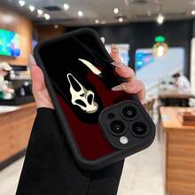 Estuche para teléfono Scream Art Horror Compatible con estuches para teléfonos   17  16 Pro Max  15 Pro Max  13 y  12 Hecho de material de silicona TPU que protege eficazmente su teléfono de impactos y caídas mientras brinda una sensación cómoda Un gran regalo para familiares, amigos, seres queridos, novios / novias y para Halloween - Color mixto LB10 - Ver 6