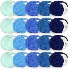 Super Soft Milk Cotton Yarn-Great Crochet And Knitting Starter Kit For Colorful Craft ,20 Skeins Cotton Yarn For Crocheting-55% Cotton 45% Acrylic-4 Medium (Worsted)Local Shipping - 顏色 F - 查看 1