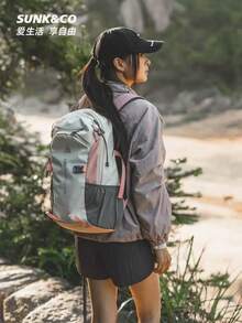 New Outdoor Hiking Backpack, Large Capacity, Lightweight, Convenient Trekking Backpack, Sports Dual-Shoulder Bag, Waterproof, Wear-Resistant, Suitable For Hiking, Travel, Camping, Leisure, Unisex, Campus - Pink - View 11