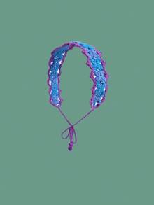 Colorful Handmade Crochet Wide Headband For Women, Retro Countryside Style Hair Wrap, Hollow Knitted Long Scarf Headband, Sweet Cute Hair Tie For Spring, Suitable For Photo Shooting, Outings, Ins Sweet Style Handmade Crochet Headband For Women, Unique Countryside Style Hair Wrap Workout Hair Band Running Hair Accessories Yoga Head Scarf Sport Sweatband - Multicolor - View 19