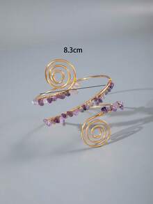 imoli 1件时尚几何金属螺旋对称手工缠绕宝石臂链手链，珠宝礼品，适合女性海滩度假 - 25252-1-G-EP - 查看 6