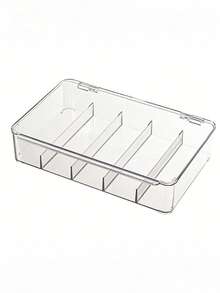 透明多功能PET桌面收纳盒，塑料分隔式化妆品及小物件整理盒 - 彩色 - 查看 4