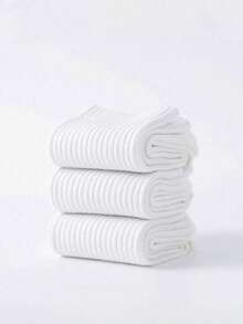 10 双/套女士黑白条纹及膝袜，透气、吸湿排汗、防臭