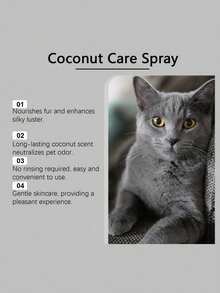 Pet Coconut Grooming Spray - No Rinse, Softens And Smoothens Dog's Fur
