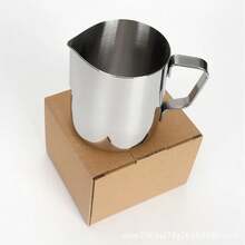 Jarra de espuma de café de acero inoxidable con boquilla afilada graduada, taza de espumador de leche, jarra de leche para arte de latte y herramientas de preparación de café - Estilo B 350 ml - Ver 9