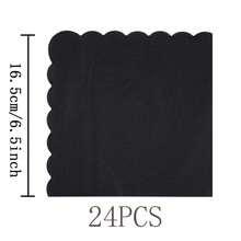 Black Rimmed Disposable Tableware Set, 7/9 Inch Party Plates, Disposable Paper Plates, Cups, Napkins, Suitable For Wedding, Engagement, Birthday, Wedding Party Supplies - Multicolor - View 10