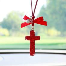 Fashion Car Interior Car Hanging Ornament Exquisite Inlaid Car Rearview Mirror Accessory Hanging Decoration - Trắng - Xem 5