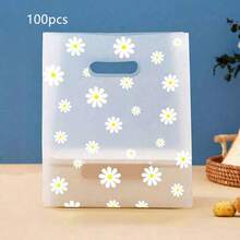 100pcs/50pcs/10pcs Snowflake Printed Party Gift Bags, Daisy Packaging Bags, Suitable For Cakes, Snacks, Gifts, Birthday Favors - Multicolor - View 13