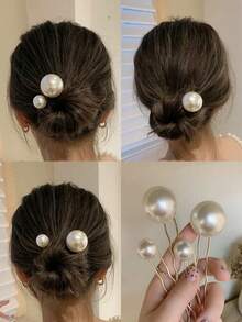 16 Pieces Of Gold Pearl Hairpins