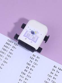 1 pieza, Sello de multiplicación aleatoria de doble rodillo, Herramienta de práctica de cálculo matemático para estudiantes, Suministros de aprendizaje para volver a la escuela - Multicolor - Ver 5