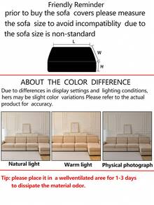 1pc All Season Stretch Plush Thickened Warm Sofa Cover, Non-Slip Full Coverage Sofa Seat Cushion, Soft Flannel Sofa Slipcover, Machine Washable, Pet Friendly, Fits For Bedroom, Office, Living Room, L-Shaped Sofa And 1/2/3/4 Seater - Khaki - View 6