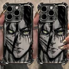 Funda de teléfono creativa personalizada, a la moda y genial: Nueva serie animada, popular nueva serie de dibujos animados, Ataque a los Titanes, protección contra golpes y caídas en las cuatro esquinas, adecuada para  17/17 Pro/17 Pro Max/17 Air/ 16/16 Pro/16 Pro Max/16 Plus/ 15/15 Pro Max/15 Pro/15 Plus/ 14/14 Pro/14 Plus/14 Pro Max/ 13/13 Pro/13 Pro Max/12/12 Pro/12 Pro Max/11/11 Pro/11 Pro Max/XR/X/XS/XS Max. Es el regalo de cumpleaños perfecto para novias, novios, esposos, esposas, amigos o para uno mismo, innovador y a la moda, adecuado tanto para hombres como para mujeres. - Negro 3300 - Ver 4