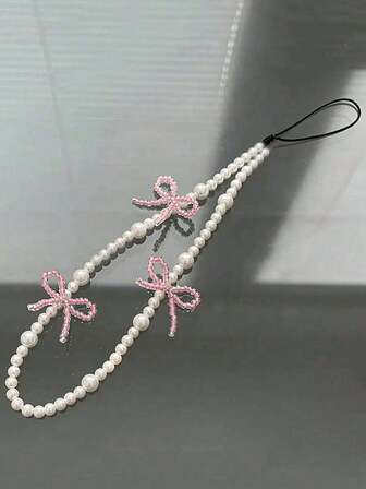 2026 New Year, Valentine's Day, Handmade Pearl Beaded Phone Case Strap, Bag Charm, Wrist Pendant, Suitable For Mother, Family, Friend's Birthday, Holiday Phone Charm, Phone Lanyard, Durable Anti-Break Crossbody Phone Strap, Suitable For Outdoor Travel, Hiking, Unisex, Short Phone Stand, Smartphone Wrist Strap, Smartphone Lanyard, Keychain, Smartphone Charm, Smartphone Shoulder Bag, Phone Accessories, Mobile Pendant