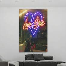 Framed 2D Flat, 1pc, Framed, Don Toliver "Love Sick" Music Poster Theme Canvas Wall Art. Suitable For Living Room & Bedroom Decor. Canvas Posters, 2D Flat - Framed - 查看 3
