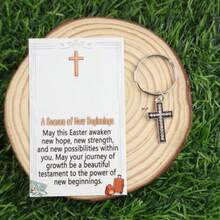 5/10件套十字架钥匙扣套装，带来好运钥匙扣套装，送给家人和朋友的好运礼物，祈祷礼物，附赠励志卡片[AB套装带卡片，C套装不带卡片] - 彩色 - 查看 10