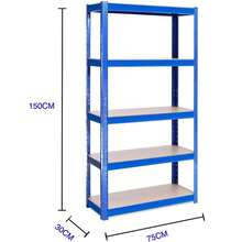 Vandise 5-Layer Adjustable And Freely Adjustable Layout Metal Shelf Unit With A Load Of 875KG, Workshop Warehouse Without Bolts, Garage Storage Rack Suitable For Garage Warehouse Storage - Blue - View 15