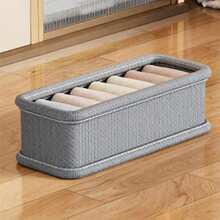 1pc Foldable Linen Fabric Storage Box, No Divider, Suitable For Organizing Clothes, Jeans And Sweaters In Wardrobe. Decorative, Suitable For Autumn Decor, Holiday Decor, Room Decor, Home Decor, Bedroom Decor, Storage Box, Home Storage, Women's White T-Shirt, Women's Black Pants, Women's Winter Clothing, Dress, Women's Winter Clothing, Elegant Women's Dress, Women's White Blouse, Long Sleeve - Grey - View 6
