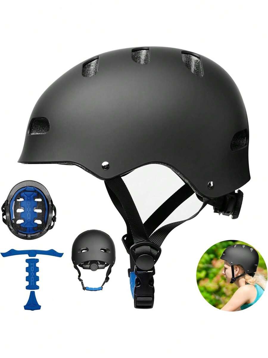 Casco Bicicleta para Niños/Adulto, Casco para Bici, Skateboard Patinaje Ciclismo Monopatín Casco Infantil Ajustable Casco de Scooter Equipo de Protección de  para Deportes,38263848 - Morado Violeta - Ver 1