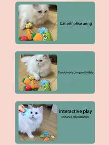 水果动物系列 - 猫薄荷填充毛绒玩具：不仅是猫咪的娱乐玩具，还能帮助缓解猫咪压力，提供舒适的陪伴；适合日常使用。