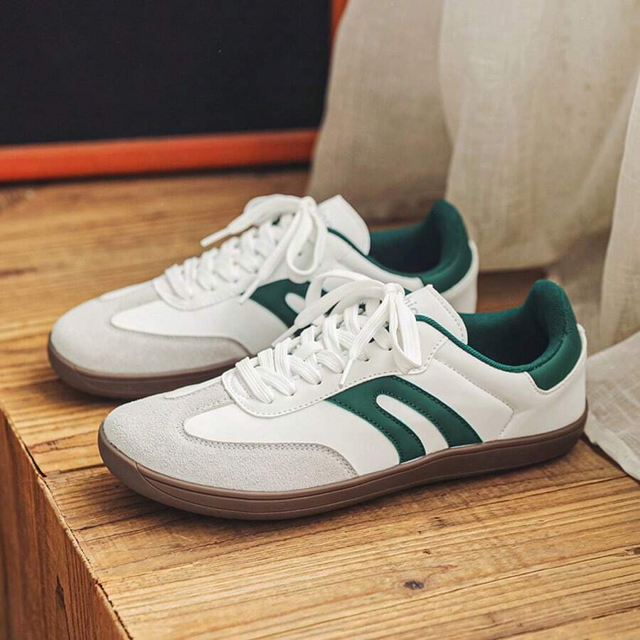 2026春季新款舒适透气宽鞋头赤足休闲运动鞋，男女通用 - 867白綠 - 查看 1