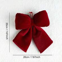 圣诞栅栏楼梯扶手壁炉装饰天鹅绒蝴蝶结圣诞树挂饰，红色圣诞树蝴蝶结家居装饰，房间圣诞装饰，冬季节日装饰，圣诞礼物