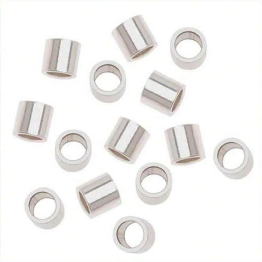 100pcs Adabele Authentic 925 Sterling Silver Crimp Tube Loose Beads 2mm Small Crimp Spacer (Hole 15mm) For DIY Craft Jewelry Making SS241-2 - Màu - Xem 1