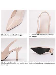 Women's Pointed Toe Kitten Heel Slip-On Sandals - Khaki - View 9