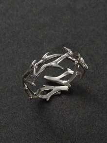 1pc Punk European American Hip-Hop Geometric Star Open Adjustable Ring For Men, Suitable For Party, Date, New Year, Valentine's Day Gift