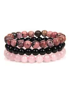 6mm Natural Stone Bracelet Set, Includes Rose Quartz & Tiger Eye Beads, Elastic Stretch Bracelets, Popular European & American Cross-Border Jewelry - Bracelet - View 45