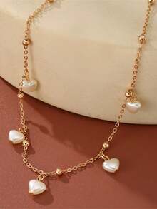 Girls Chain Necklace Resin Bow Flower Heart Star Fashion Design 1pc Daily Wear Gift For Her - White - View 5