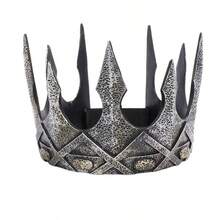 Renaissance Royal King Queen Crown Costume Accessories Decor For Men Women Unisex Silver Gold Halloween Ancient Headpiece - ONESilver - View 1