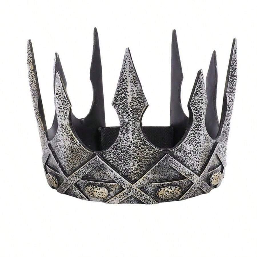 Renaissance Royal King Queen Crown Costume Accessories Decor For Men Women Unisex Silver Gold Halloween Ancient Headpiece - ONESilver - View 1