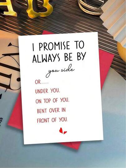 1 pieza Tarjeta romántica del Día de San Valentín - Cita "Siempre a tu lado", mensaje de amor sincero preparado para parejas, regalo perfecto para esposo, esposa, novio, novia, incluye sobre