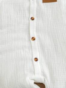 男婴休闲字母印花短袖连体衣，夏季 - 白色 - 查看 6