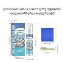 jakehoe 将泡沫挤到鞋子上，静置几分钟，然后用湿布擦拭干净。对于各种污渍，只需轻轻擦拭即可轻松去除，让白鞋焕然一新。独特的泡沫技术能够渗透到纤维缝隙中，快速分解污垢。多功能去污、增白，方便快捷地护理和清洁白鞋。鞋履、春夏精选、伴娘礼物、房间、卧室装饰、海滩、旅行、男士、女士、度假 - 彩色 - 查看 7