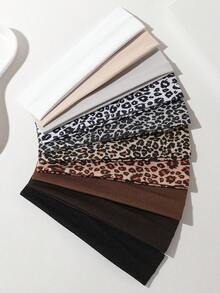 10条装女士防滑弹力发带，适用于洗脸、化妆、SPA、户外运动、室内瑜伽、跑步等场合，吸汗透气，用途广泛，优雅时尚，是女士发饰的理想之选。 - 10PCS多色 - 查看 6