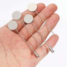 10pcs DIY Craft Supplies, Brooches, Scarf, Collar Decor Pins, Sweater Clips, Round Base Holders, Accessories - One-word Needle - View 8