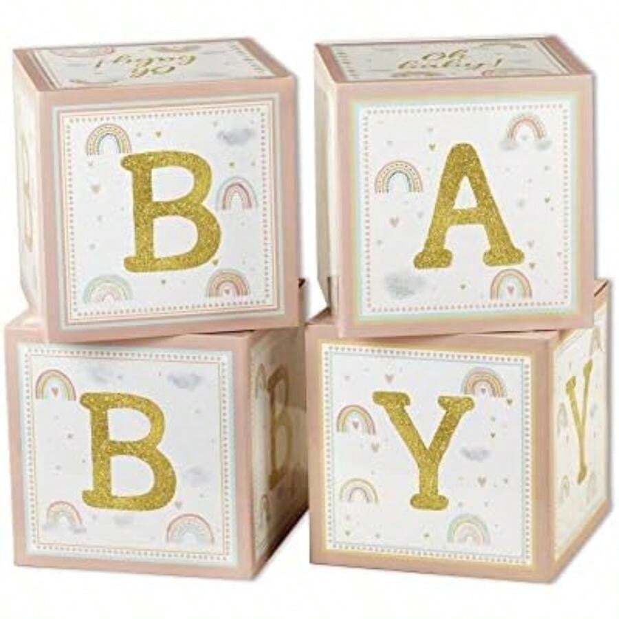 Kate Aspen - Decoraciones bohemias para baby shower, talla única, servilletas(Decoración de caja de bloques) - Multicolor - Ver 1