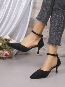 女士经典黑色后系带高跟鞋 - 黑色 - 查看 4