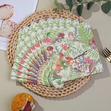 Bộ 20/40/60 khăn ăn vuông mềm in hình động vật và hoa, 2 lớp, kích thước 33cm*33cm khi mở ra, thích hợp cho đám cưới, tiệc trà, trang trí tiệc sinh nhật, đồ dùng tiệc tùng, trang trí ngày lễ, đồ dùng ngày lễ - Nhiều màu - Xem 5