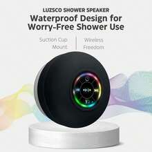 Portable Mini Waterproof Bluetooth Shower Speaker With LED Light, Suction Cup Wireless Speaker With Built-In Microphone, Loud Bass Tech Gift For Boyfriend, Perfect For Valentine's Day - màu đen - Xem 8