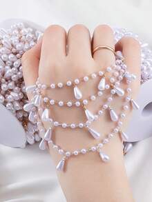 1m ABS Faux Pearl Water Drop Pearl Tassel Chain, Suitable For DIY Jewelry Making, Necklace, Bracelet, Clothing Accessories - JTT1822 - View 9