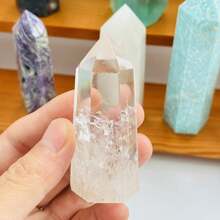 1 Stück natürlicher polierter hexagonaler Kristallprisma, Rosenquarz, Fluorit, Citrin, Dekorationsstein für Innenräume, Geschenk, Sammlung, Geschenk für Feiertage - Verschiedenfarbig - Übersicht 25