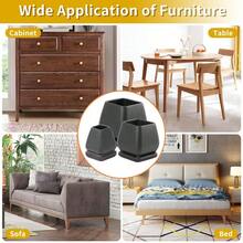 protectores de piso de silicona cuadrados pequeos, almohadillas para orejas de fieltro para muebles, protectores de piso para sillas, tapas de patas de silla, deslizadores de silla para pisos de madera para 0.5 a 0.8 pulgadas, negro - CuadradaSBlack - Ver 6